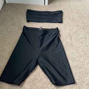 black slinky matching set